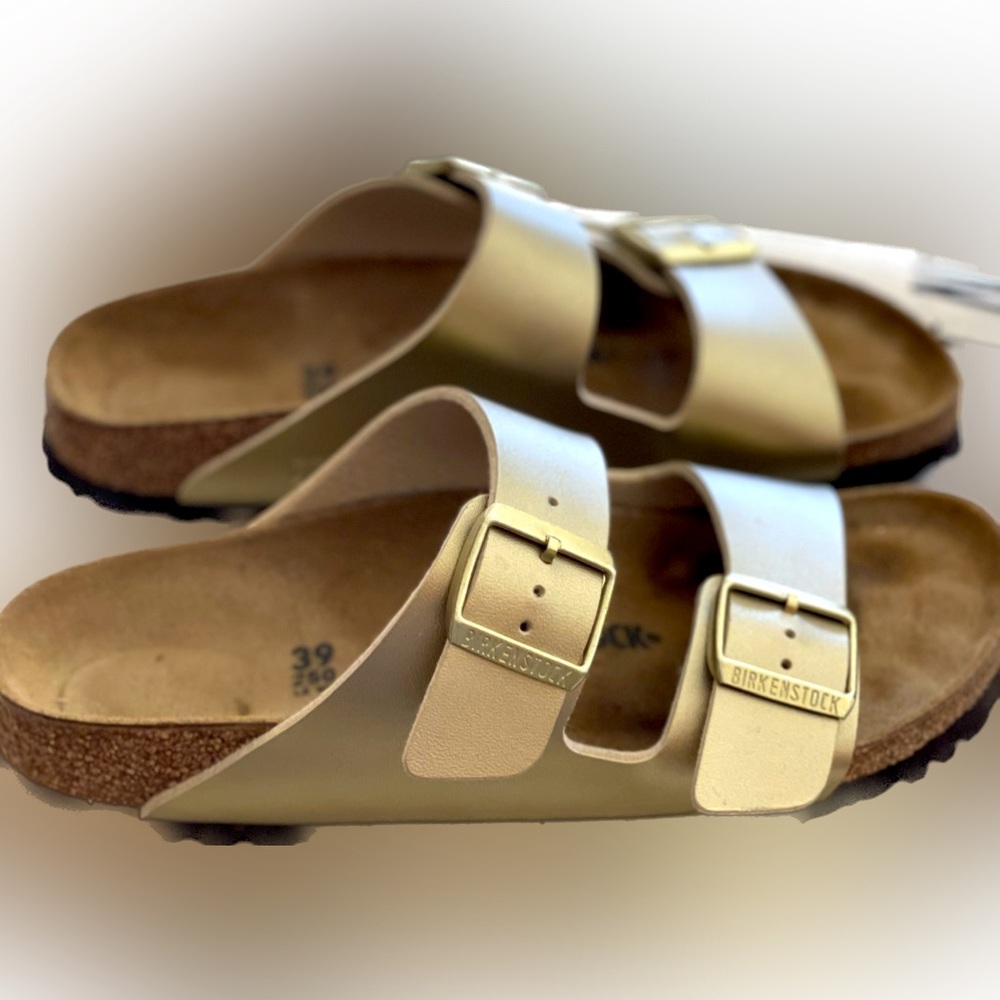 Gold Birkenstocks! 🩴